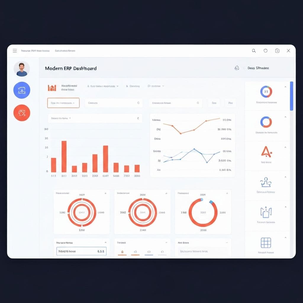 Interface conceitual de gestão de pedidos, estoque e indicadores